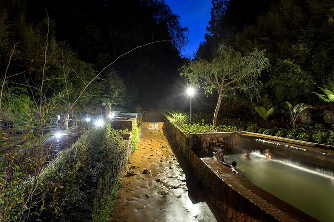 Poça da Dona Beija thermal pools at night